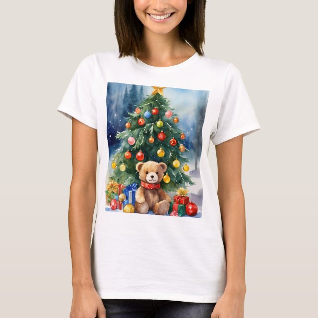 Weihnachts-Teddy-Bären Print T - Shirt - Holid (Vorderseite)