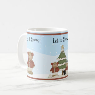 Weihnachts-Teddy-Bären, Santa & Snowman Kaffeetasse
