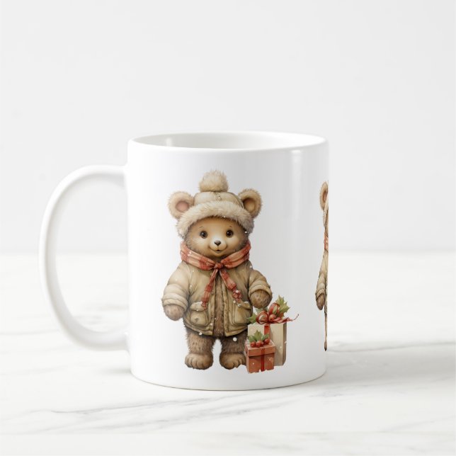 Weihnachts-Teddy-Bären-Tasse Kaffeetasse (Links)