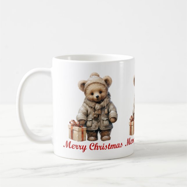 Weihnachts-Teddy-Bären-Tasse Kaffeetasse (Links)