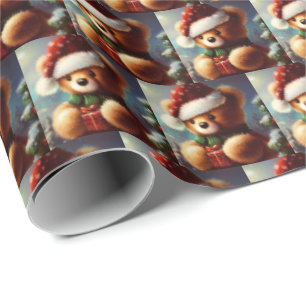 Weihnachts-Teddybär 2 Geschenkpapier