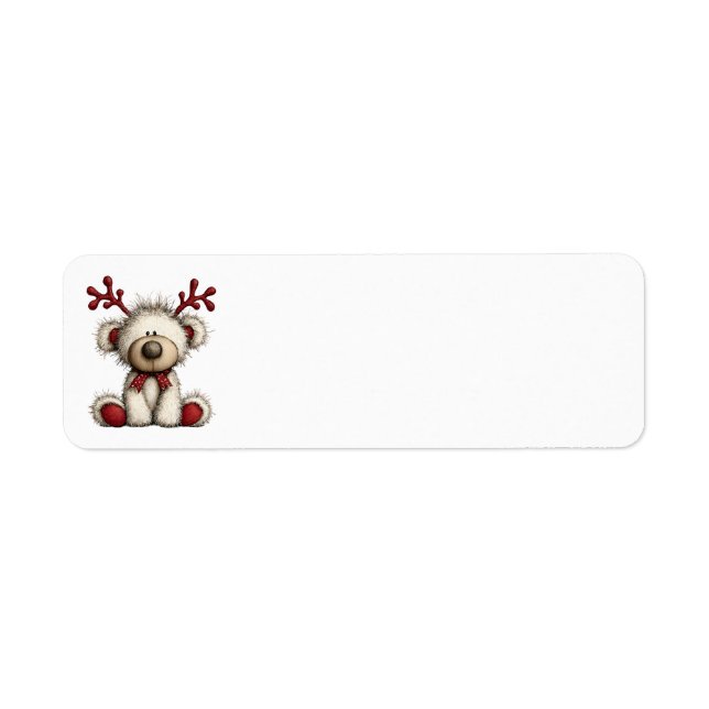Weihnachts-Teddybär-Adressetiketten (Vorne)