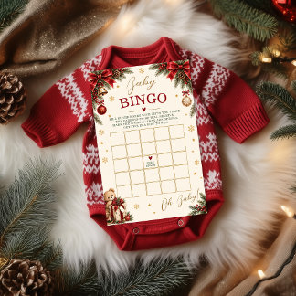 Weihnachts-Teddybär-Baby-Shower-Bingo-Spiel