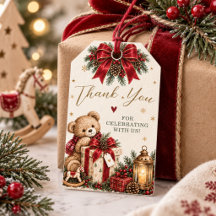 Weihnachts-Teddybär-Baby-Shower-Geschenkanhänger