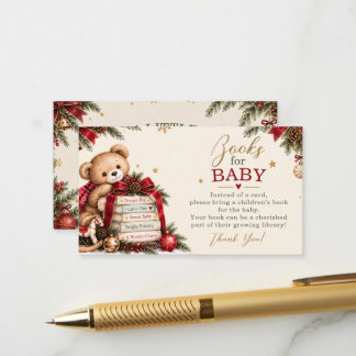 Weihnachts-Teddybär-Bücher für Baby Shower Begleitkarte