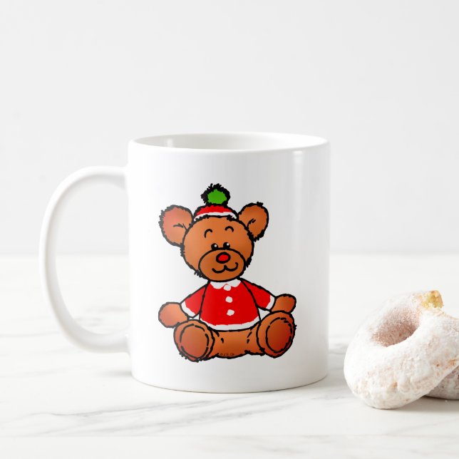 Weihnachts-Teddybär-Design Kaffeetasse (Mit Donut)