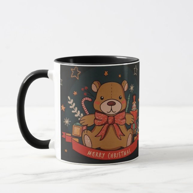 Weihnachts-Teddybär in Tasse (Links)