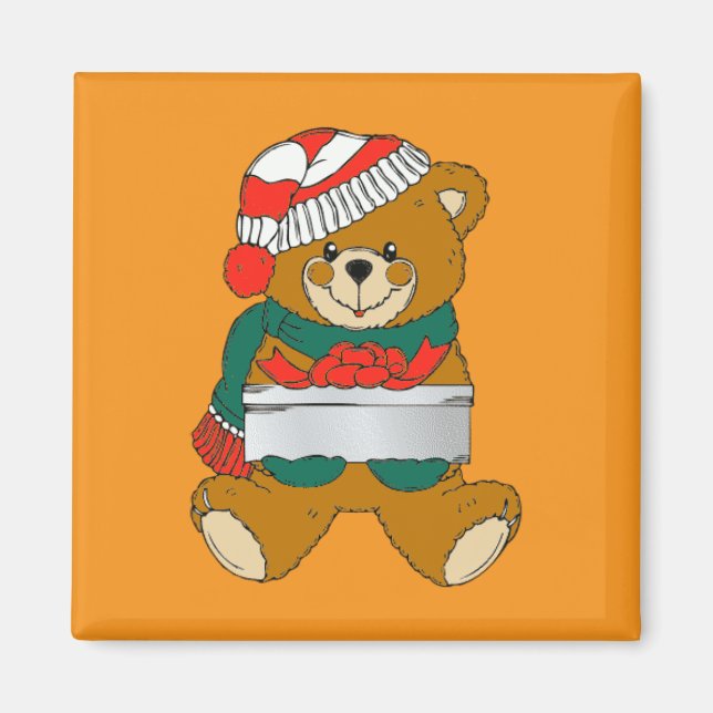 Weihnachts-Teddybär Magnet (Vorne)