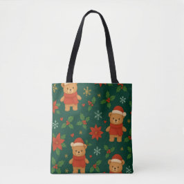 Weihnachts-Teddybär-Muster – Hübsches grünes Weihn