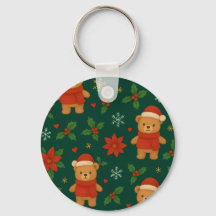 Weihnachts-Teddybär-Muster – Hübsches grünes Weihn