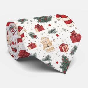 Weihnachts-Teddybär-Santa-Muster (1) Krawatte