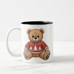 Weihnachts-Teddybär Süßes Xmas-Geschenk Zweifarbige Tasse