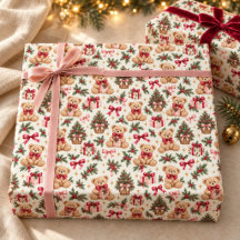 Weihnachts-Teddybären mit rosafarbenen Schleifen u