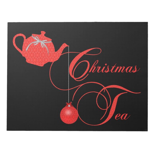Weihnachts-Tee-Party, Red Lace Notizblock (Vorderseite)