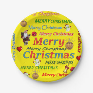 Weihnachts-Teller, frohe Weihnachten Pappteller