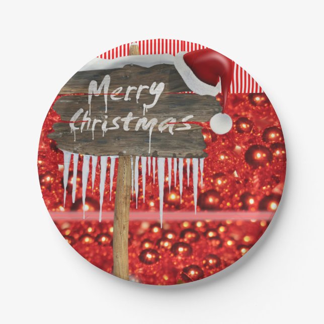 Weihnachts-Teller, frohe Weihnachten Pappteller (Vorderseite)