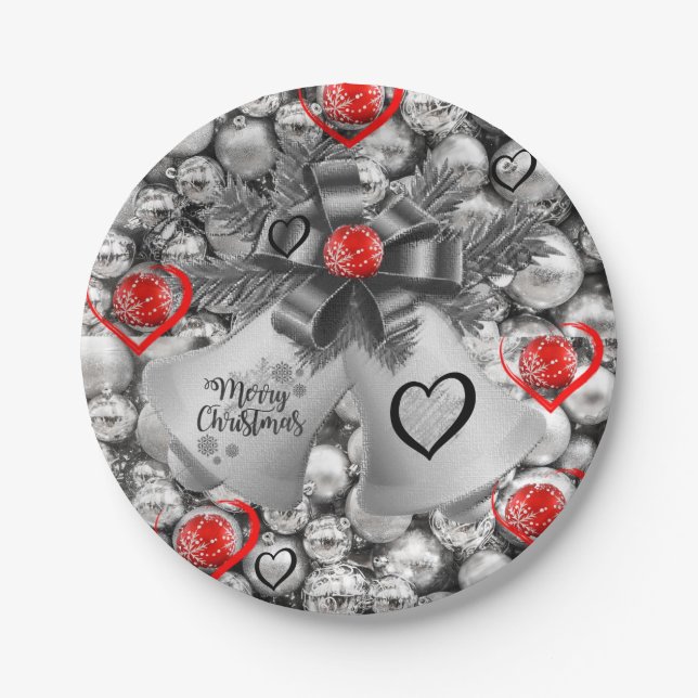 Weihnachts-Teller, frohe Weihnachten Pappteller (Vorderseite)