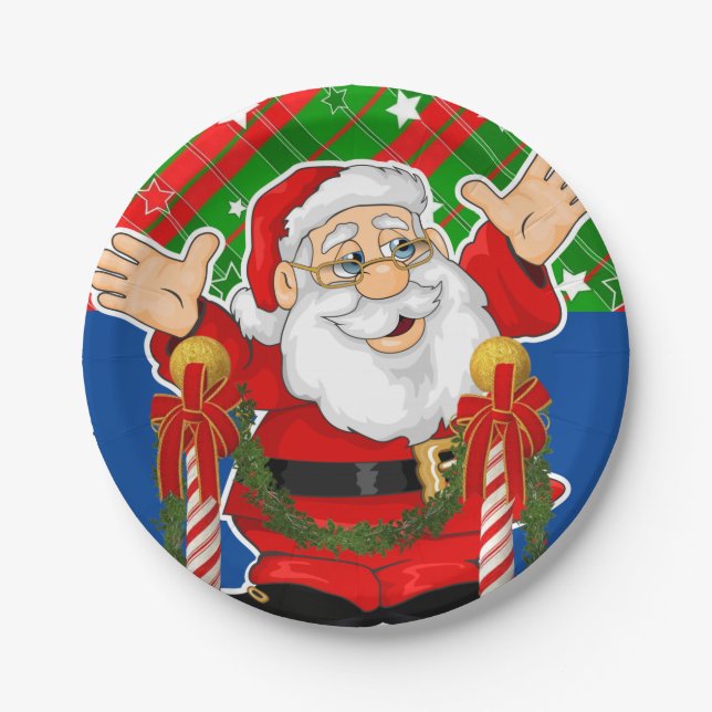 Weihnachts-Teller, frohe Weihnachten Weihnachten Pappteller (Vorderseite)