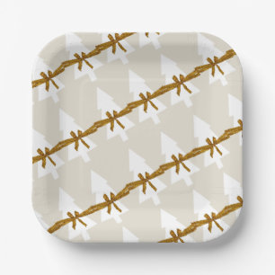 Weihnachts-Teller, frohe Weihnachts-Beige Bows Pappteller