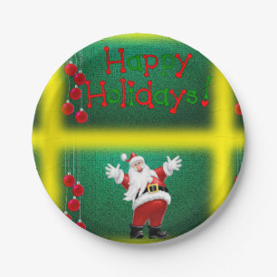 Weihnachts-Teller, Happy Holidays Santa Pappteller