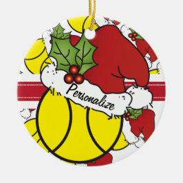 Weihnachts-Tennis-Ball | Personalisieren Keramikornament