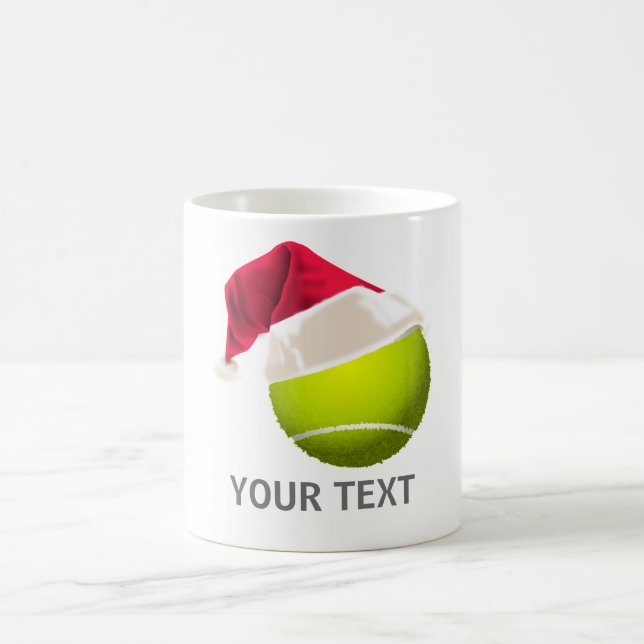 Weihnachts-Tennis-Ball-Weihnachtsmannmütze Kaffeetasse (Mittel)
