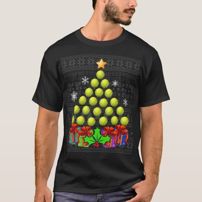 Weihnachts-Tennis Baskelball-Fußball-Breaker T-Shirt (Vorderseite)