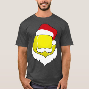 Weihnachts-Tennis Funny-Weihnachtsmannmütze-Bart T-Shirt