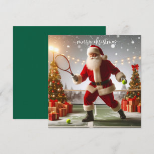 Weihnachts-Tennis mit dem Weihnachtsmann Feiertagskarte