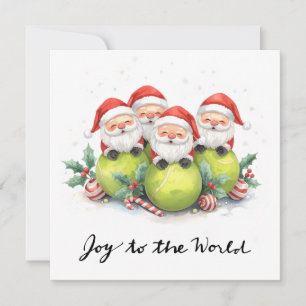 Weihnachts-Tennis mit Sabta und Tennisball Feiertagskarte