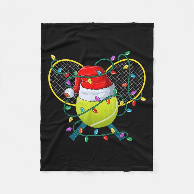 Weihnachts-Tennis Xmas Weihnachtsfeier Mens Mens W Fleecedecke (Vorderseite)