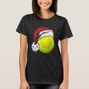 Weihnachts-Tennisball mit Weihnachtsmannmütze Spor T-Shirt