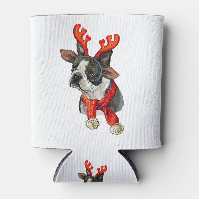 Weihnachts-Terrier-Hund Dosenkühler (Vorderseite)