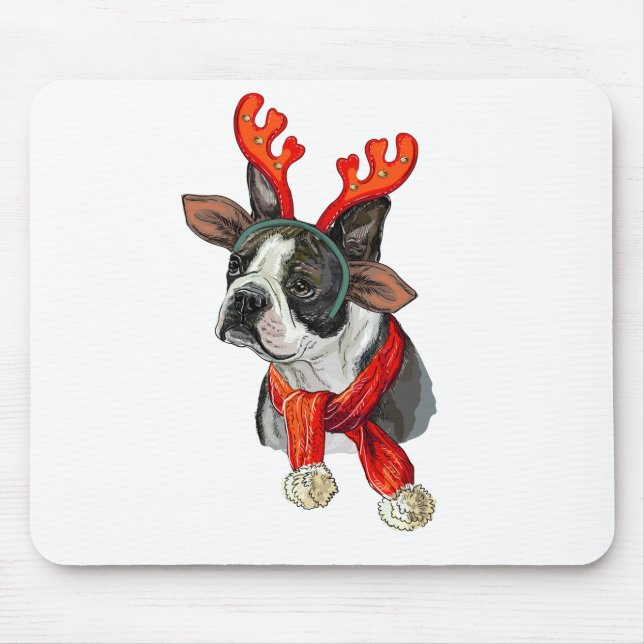 Weihnachts-Terrier-Hund Mousepad (Vorne)