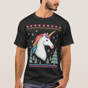 Weihnachts-Thema Gestrickter Einhorn Einhörner T-S T-Shirt