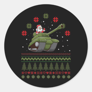 Weihnachts Thema Grafik Militärarmee Runder Aufkleber