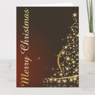 Weihnachts-Thema mit goldenem Weihnachtsbaum Karte