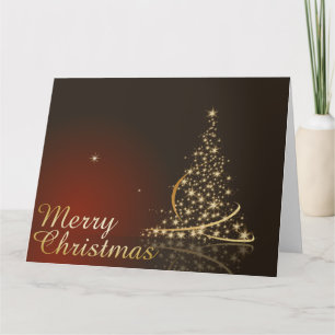 Weihnachts-Thema mit goldenem Weihnachtsbaum Karte
