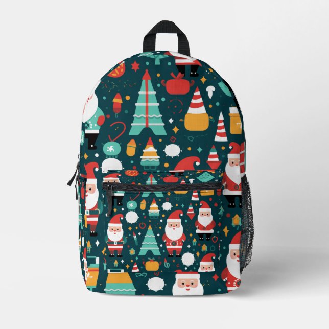 Weihnachts-Thema Muster Bedruckter Rucksack (Vorderseite)