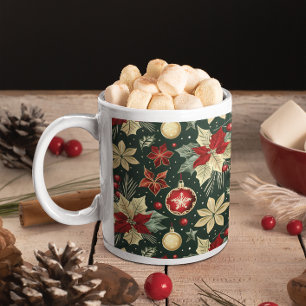 Weihnachts-Thema Poinsettia Muster Kaffeetasse