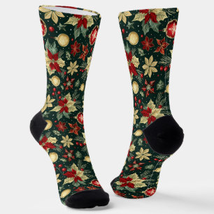 Weihnachts-Thema Poinsettia Muster Socken