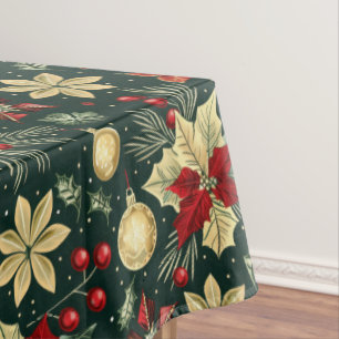 Weihnachts-Thema Poinsettia Muster Tischdecke