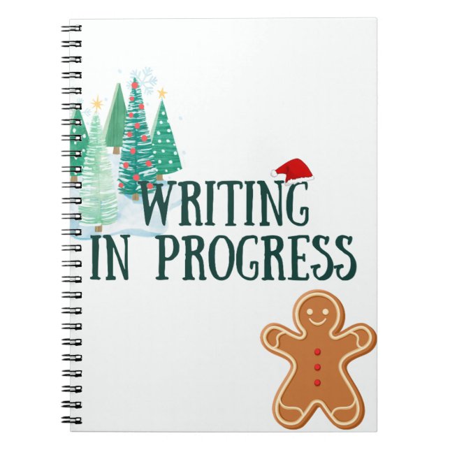 Weihnachts-Thema Schreiben in Progress-Notebook Notizblock (Vorderseite)