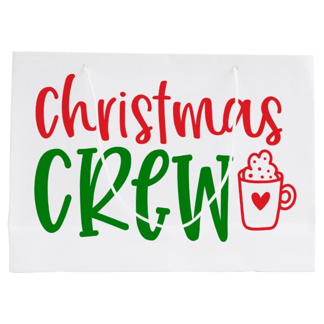 Weihnachts-Thema: Weihnachten-Crew Große Geschenktüte (Rückseite)