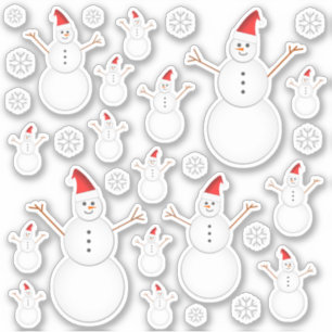 Weihnachts Themed Snowman & Snowflake Stickers Aufkleber