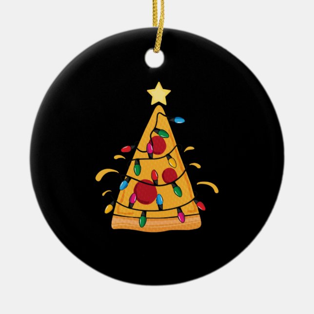 Weihnachts-Thirt für Kinder Jungen Pizza Weihnacht Keramik Ornament (Vorne)