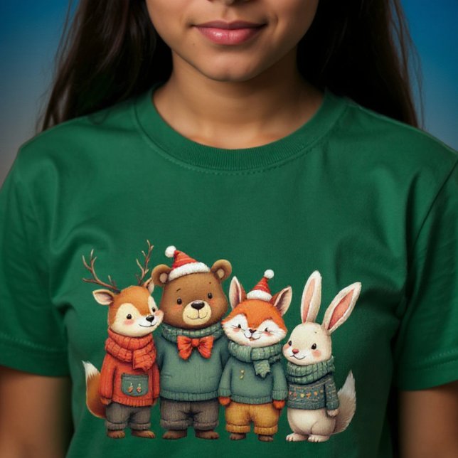Weihnachts-Tiergruppe T-Shirt (Von Creator hochgeladen)