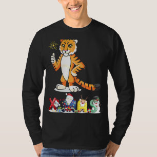 Weihnachts-Tiger-Tree Snow Pajama Xmas 2021 T-Shirt