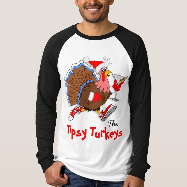 Weihnachts-Tipsy Türkei (Martini) - Nachlauf T-Shirt (Vorderseite)