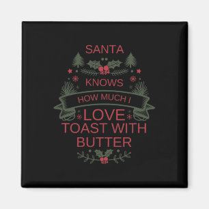 Weihnachts-Toast- und Butterliebhaber-Shirt für Ko Magnet